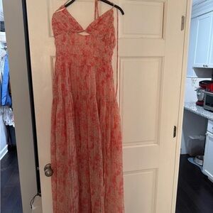 Astr Red Halter Maxi Dress